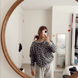 cheetah print crewneck